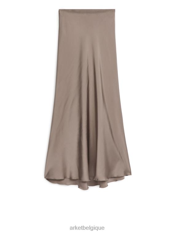 ARKET jupe longue en satin femmes taupe T46DR234 vêtements
