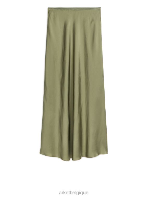 ARKET jupe longue en satin femmes vert kaki T46DR245 vêtements