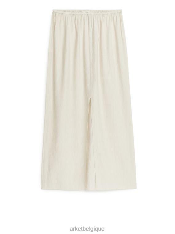 ARKET jupe longue froissée femmes blanc cassé T46DR258 vêtements