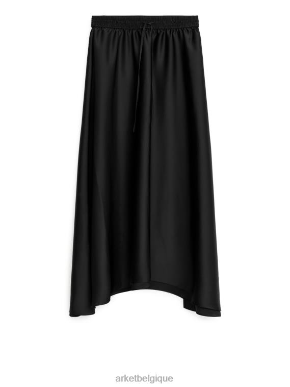 ARKET jupe mi-longue en satin femmes noir T46DR243 vêtements