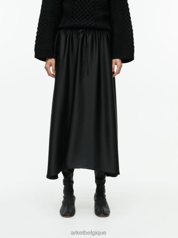 ARKET jupe mi-longue en satin femmes noir T46DR243 vêtements