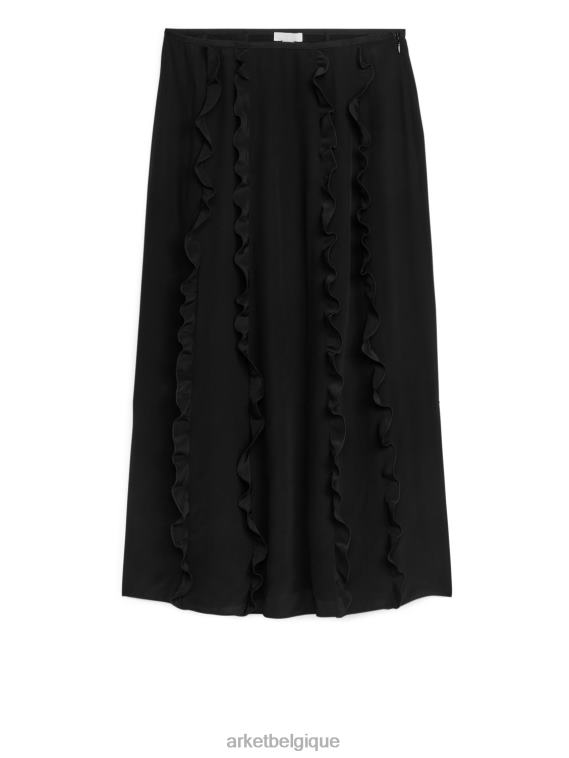 ARKET jupe mi-longue à volants femmes noir T46DR251 vêtements