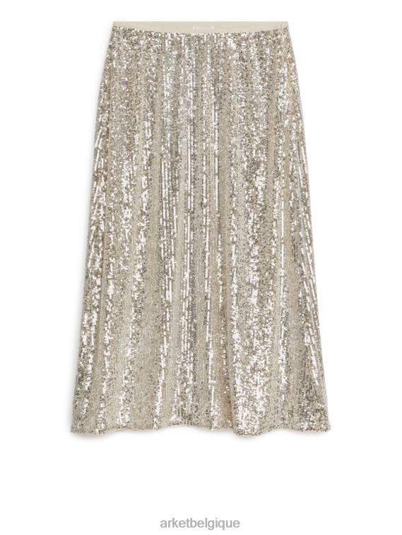 ARKET jupe à paillettes femmes argent T46DR263 vêtements