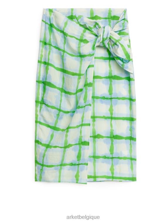 ARKET jupe portefeuille imprimée femmes blanc/vert/bleu T46DR254 vêtements
