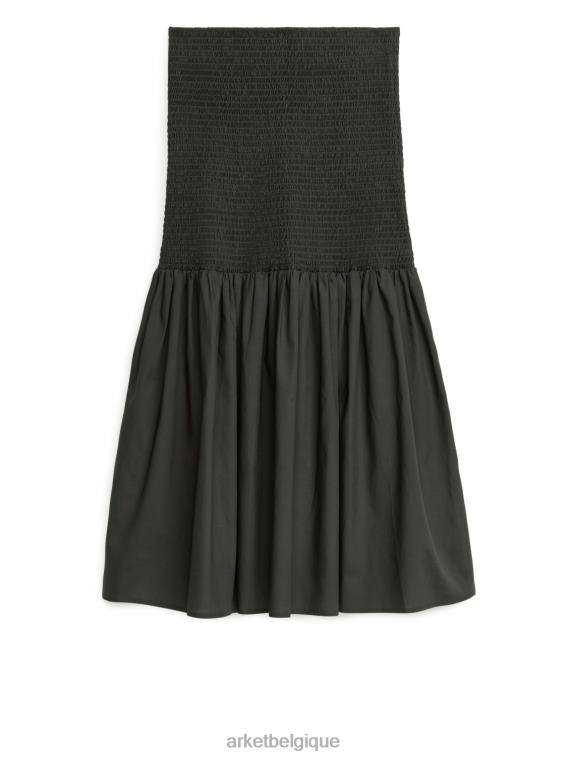 ARKET jupe smockée en lyocell mélangé femmes gris foncé T46DR255 vêtements