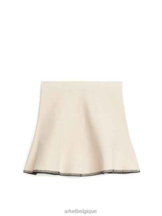 ARKET mini-jupe en maille femmes blanc cassé/noir T46DR264 vêtements