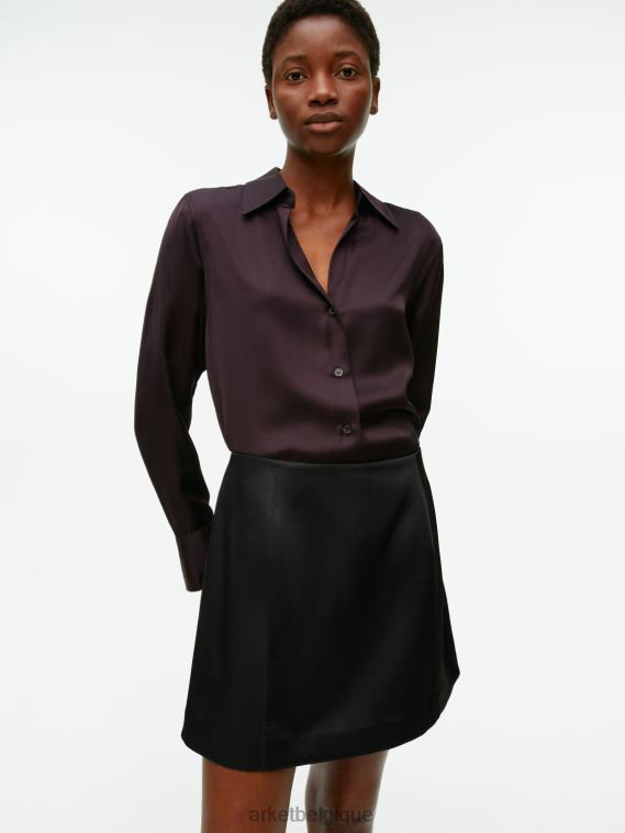 ARKET mini-jupe en satin femmes noir T46DR236 vêtements