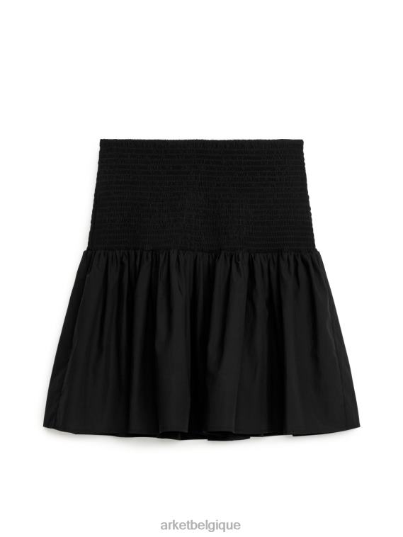 ARKET mini-jupe smockée femmes noir T46DR238 vêtements