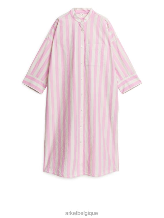 ARKET robe chemise femmes blanc/rose T46DR110 vêtements