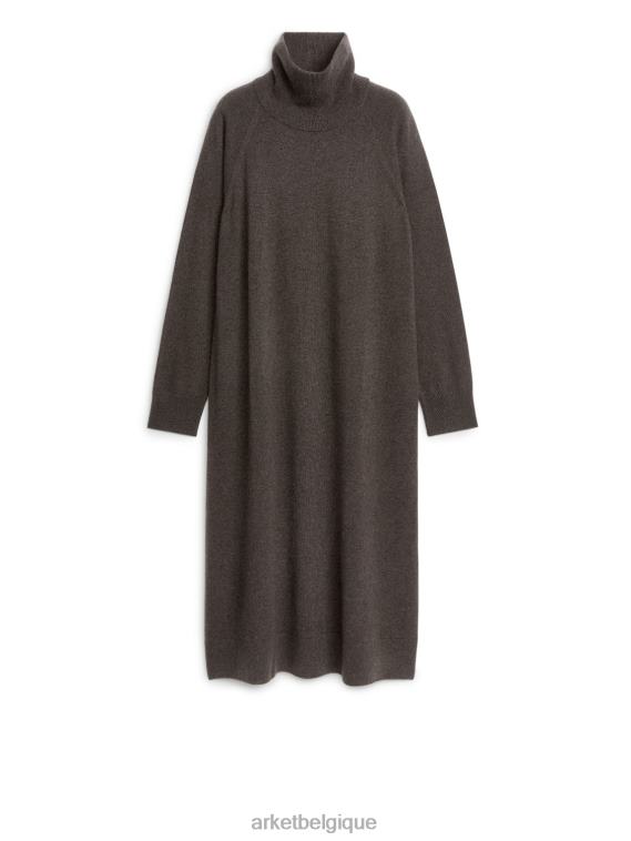 ARKET robe à col roulé en cachemire femmes marron foncé T46DR133 vêtements
