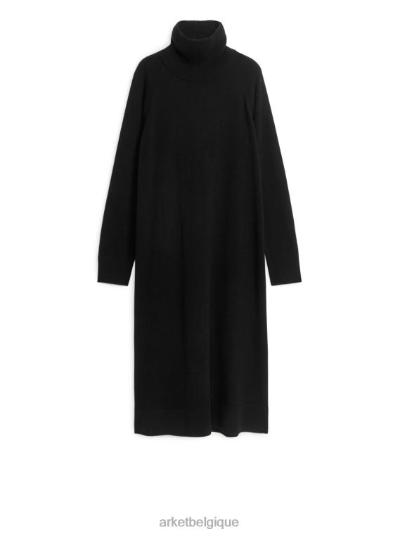ARKET robe à col roulé en cachemire femmes noir T46DR136 vêtements