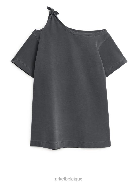 ARKET robe décontractée en coton femmes noir délavé T46DR107 vêtements