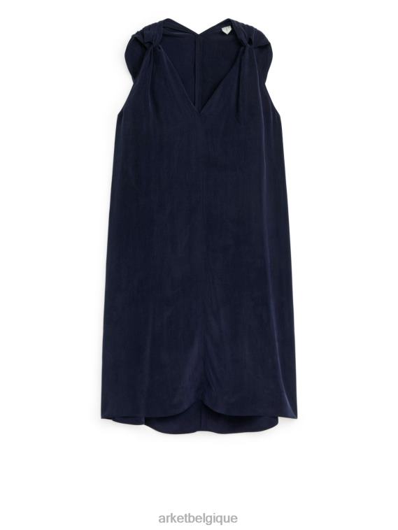 ARKET robe en cupro à nœud femmes bleu foncé T46DR94 vêtements