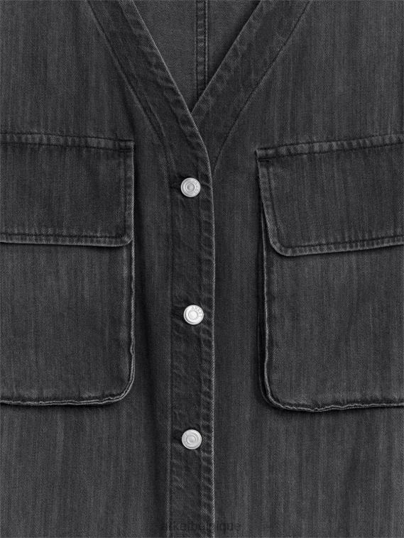 ARKET robe en jean utilitaire femmes noir délavé T46DR84 vêtements