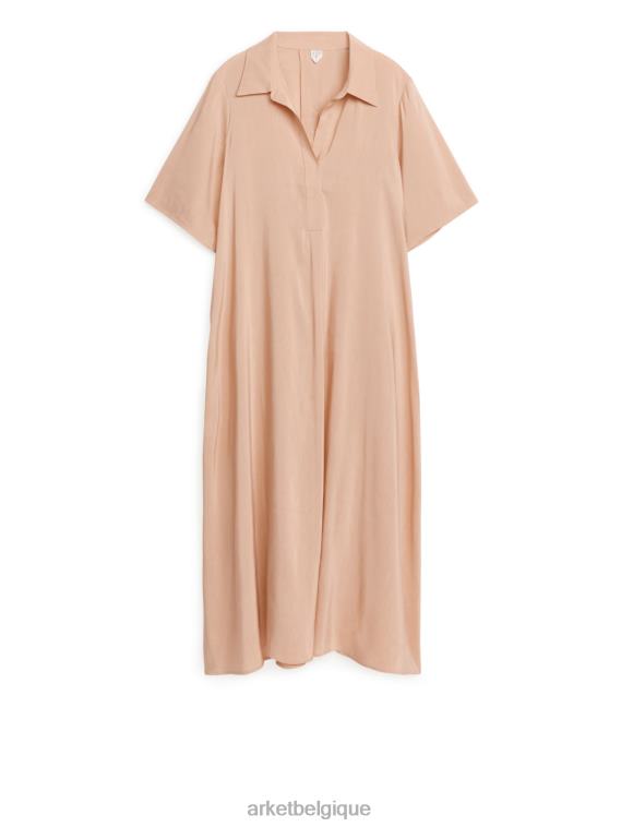 ARKET robe en lin mélangé femmes beige T46DR121 vêtements