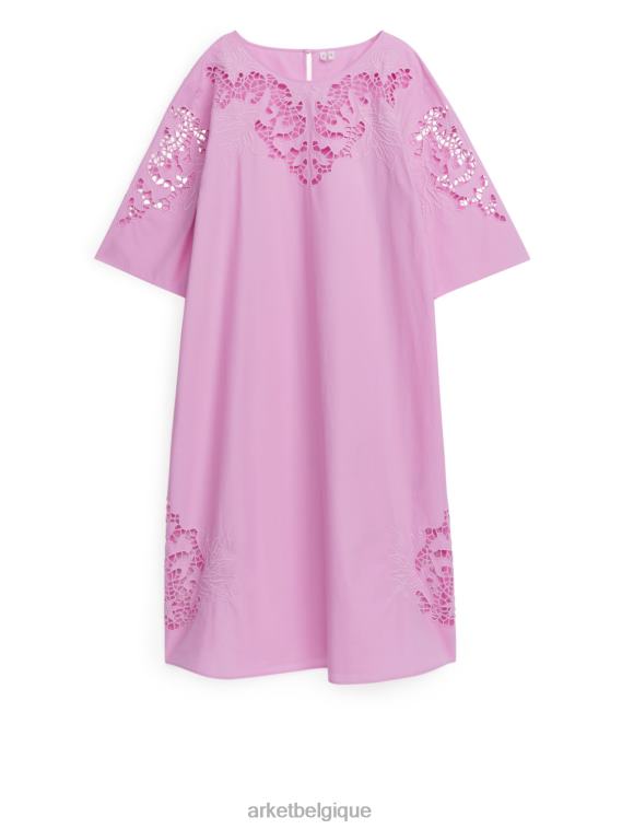 ARKET robe longue brodée femmes rose T46DR89 vêtements