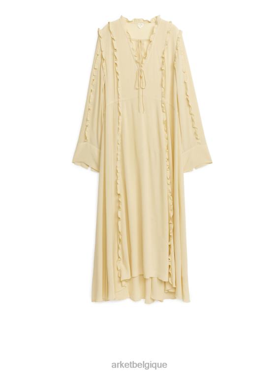 ARKET robe longue à volants femmes vanille T46DR122 vêtements