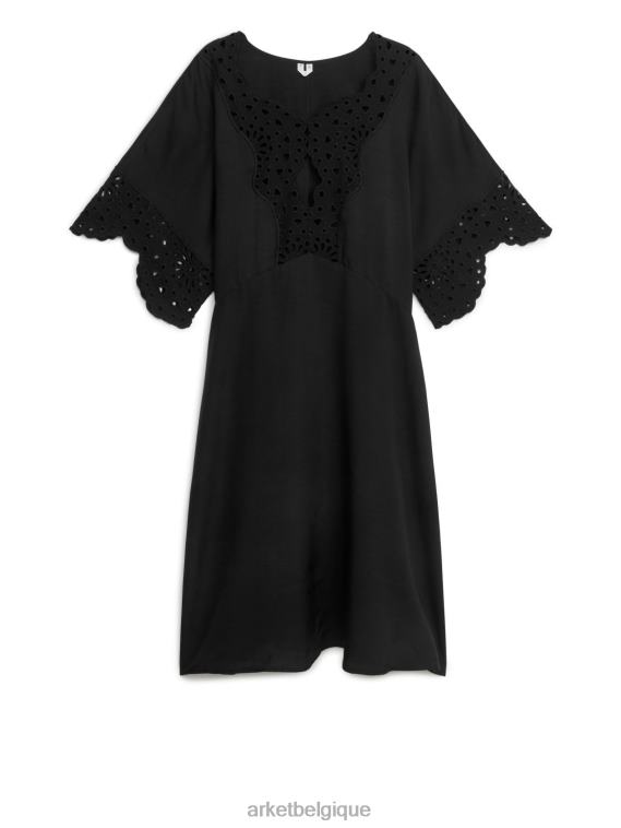 ARKET robe midi brodée femmes noir T46DR125 vêtements