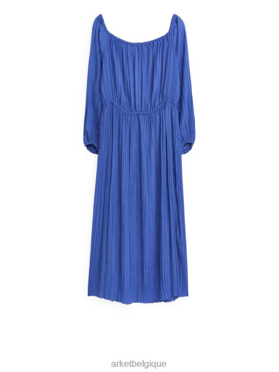 ARKET robe midi froissée femmes bleu T46DR87 vêtements