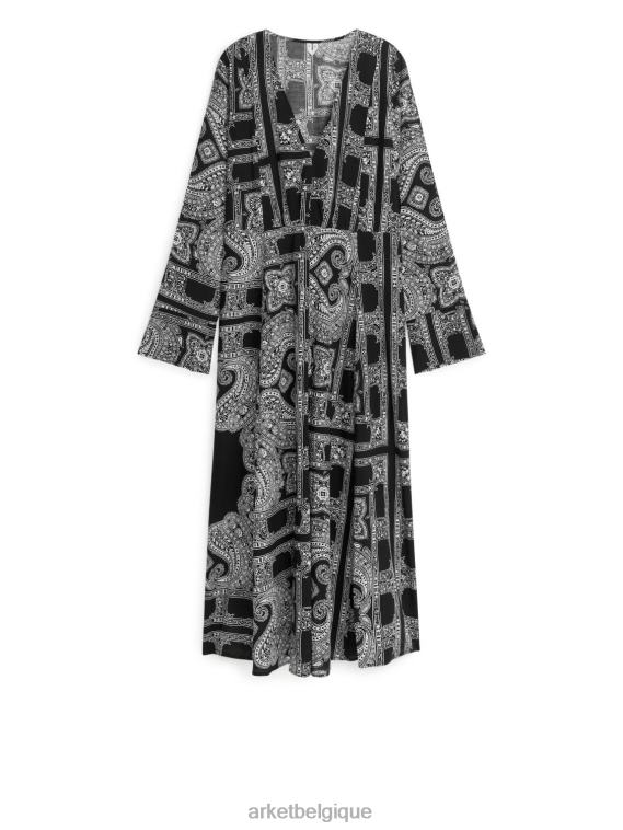 ARKET robe à motif cachemire femmes blanc noir T46DR130 vêtements