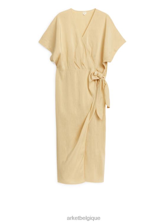 ARKET robe portefeuille en lin femmes beige T46DR97 vêtements