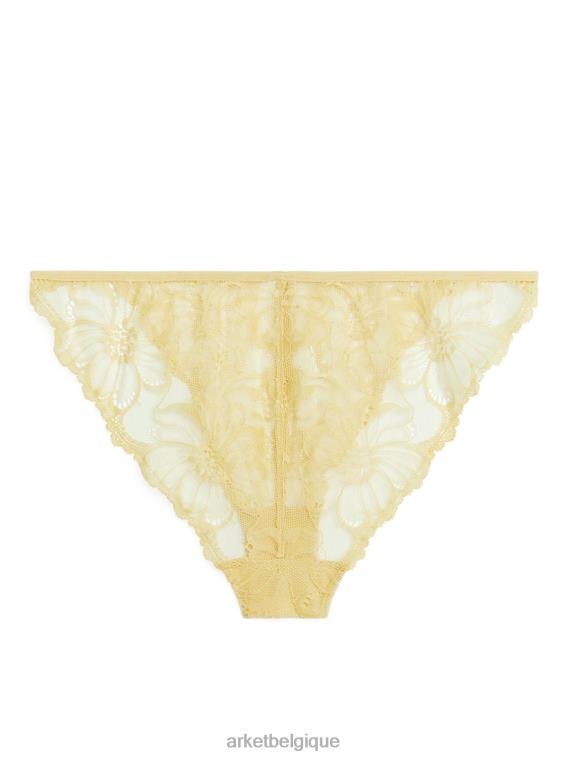 ARKET Tanga en dentelle femmes jaune T46DR535 vêtements