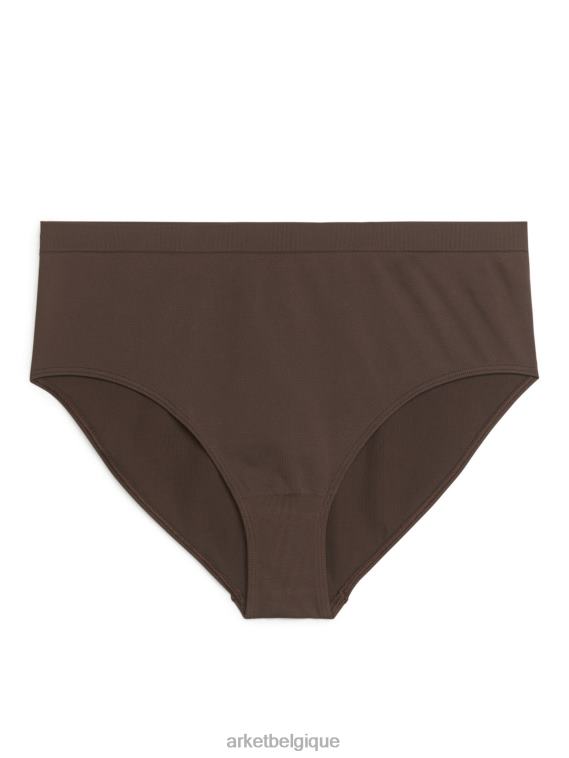 ARKET culotte taille haute sans couture femmes marron foncé T46DR562 vêtements