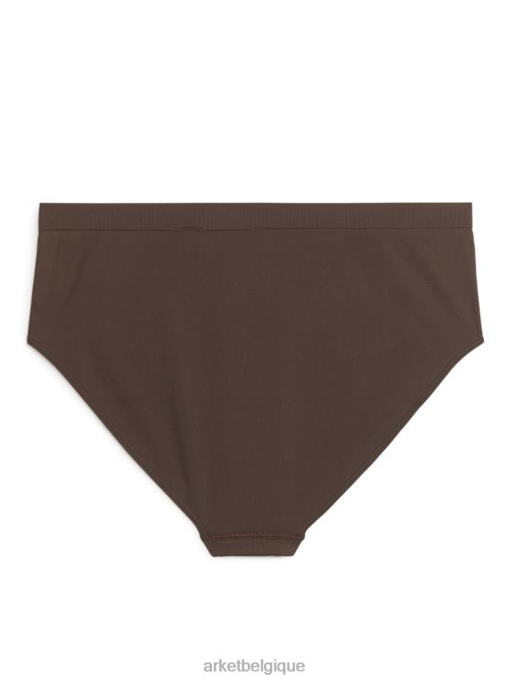 ARKET culotte taille haute sans couture femmes marron foncé T46DR562 vêtements