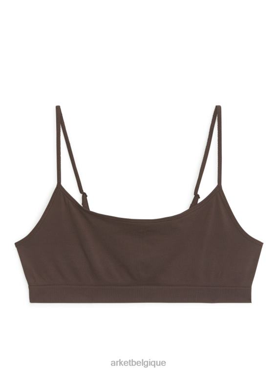 ARKET haut doux sans couture femmes brun T46DR560 vêtements