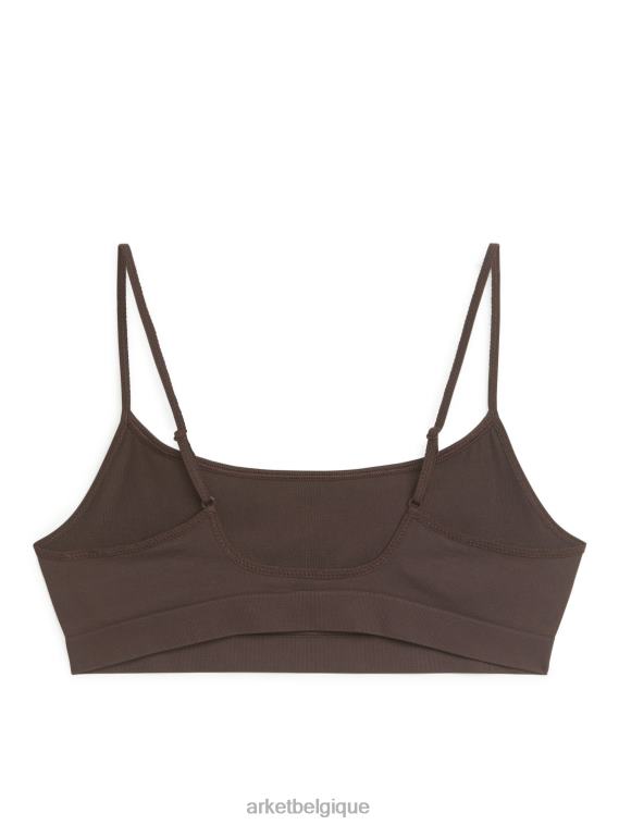 ARKET haut doux sans couture femmes brun T46DR560 vêtements