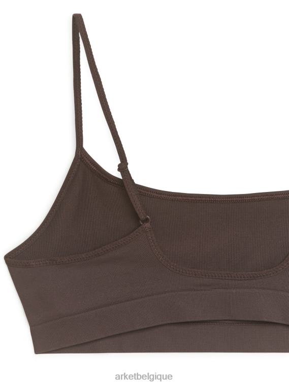 ARKET haut doux sans couture femmes brun T46DR560 vêtements