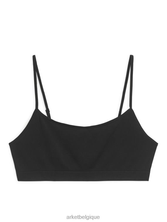 ARKET haut doux sans couture femmes noir T46DR532 vêtements