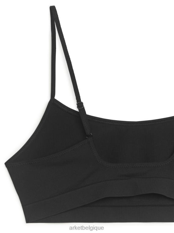 ARKET haut doux sans couture femmes noir T46DR532 vêtements