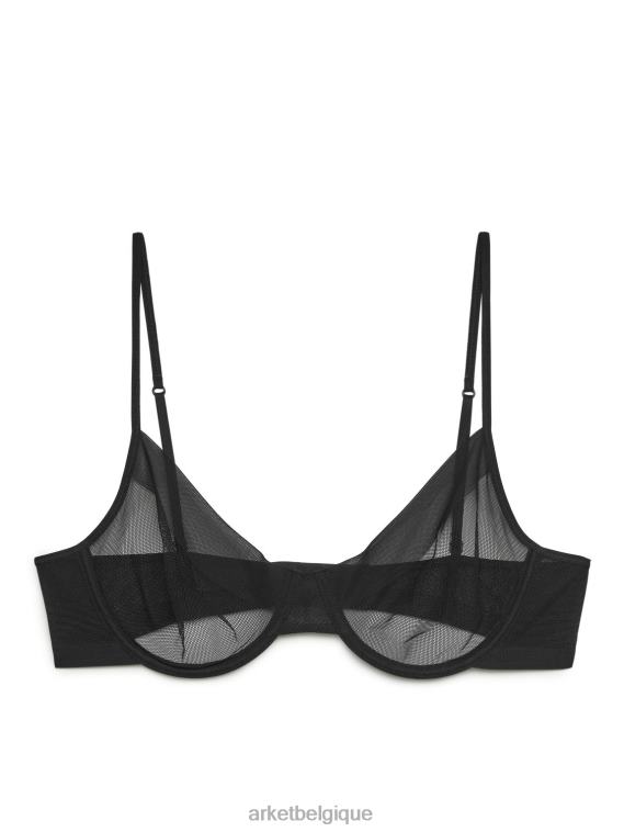ARKET soutien-gorge à armatures en maille femmes noir T46DR565 vêtements