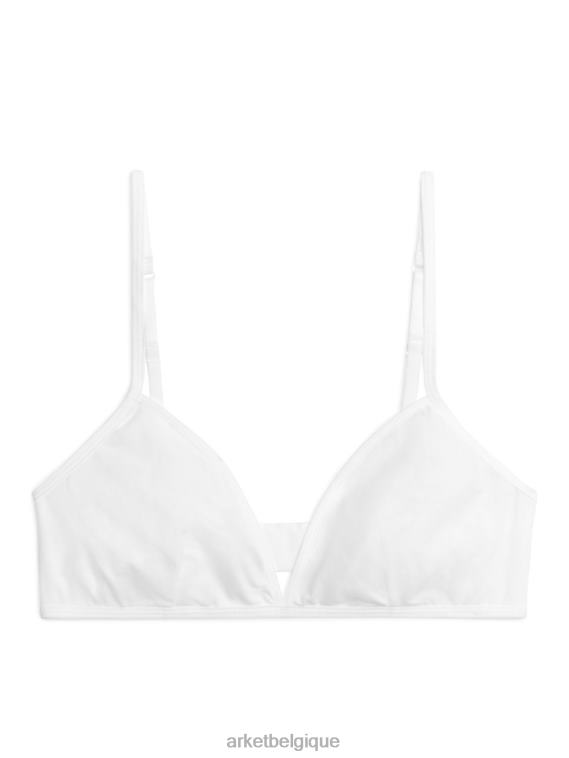 ARKET soutien-gorge doux en coton femmes blanc T46DR552 vêtements