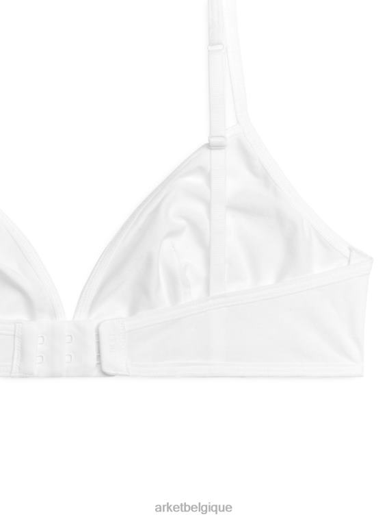 ARKET soutien-gorge doux en coton femmes blanc T46DR552 vêtements