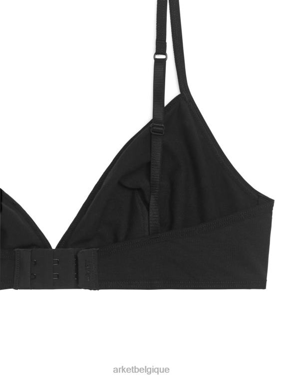 ARKET soutien-gorge doux en coton femmes noir T46DR553 vêtements