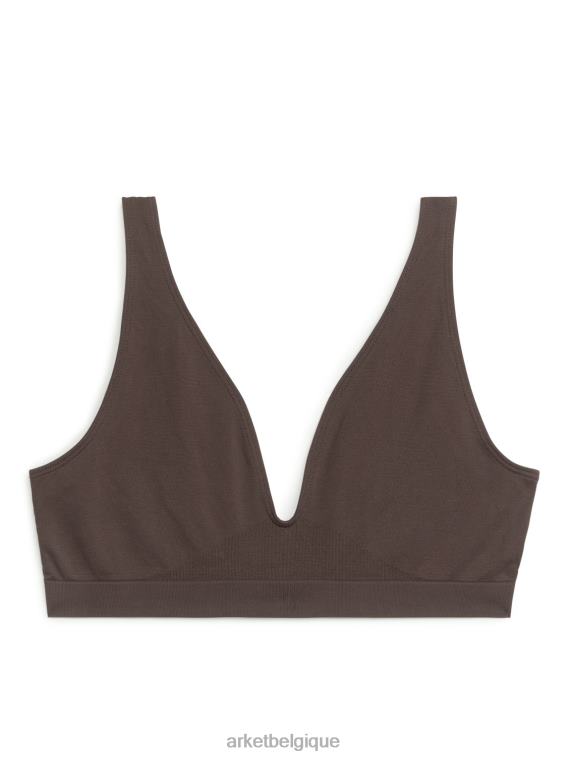 ARKET soutien-gorge souple sans couture femmes brun T46DR542 vêtements