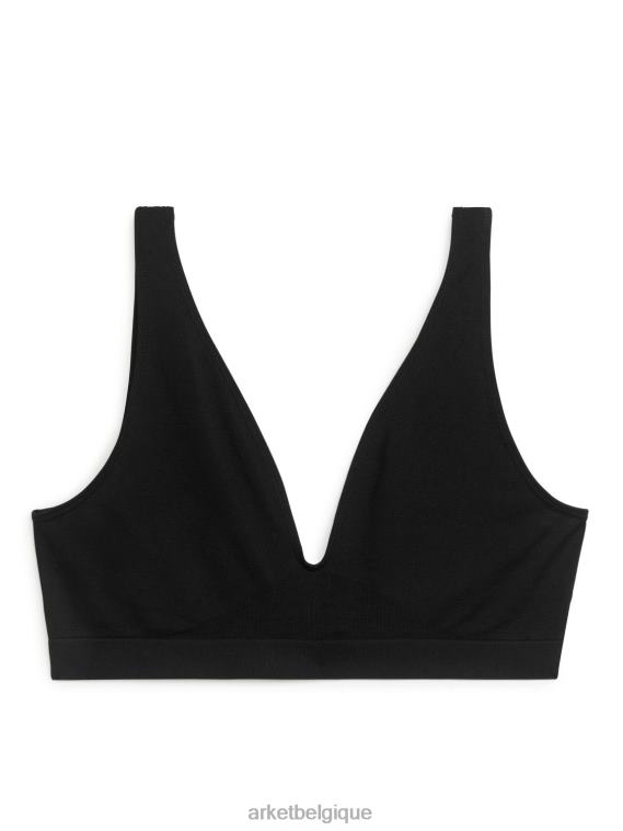 ARKET soutien-gorge souple sans couture femmes noir T46DR538 vêtements