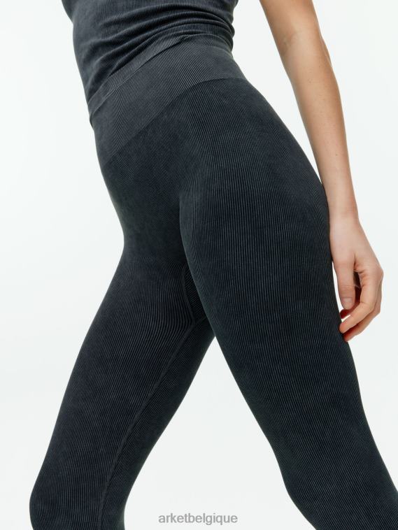 ARKET collants côtelés sans couture femmes noir délavé T46DR508 vêtements