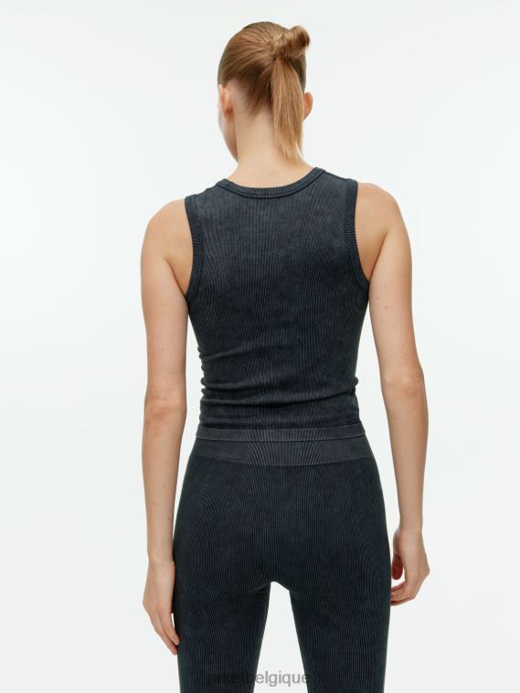 ARKET débardeur côtelé sans couture femmes noir délavé T46DR507 vêtements