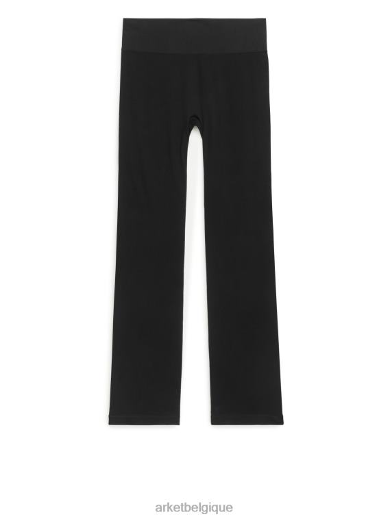 ARKET legging évasé côtelé sans couture femmes noir T46DR506 vêtements