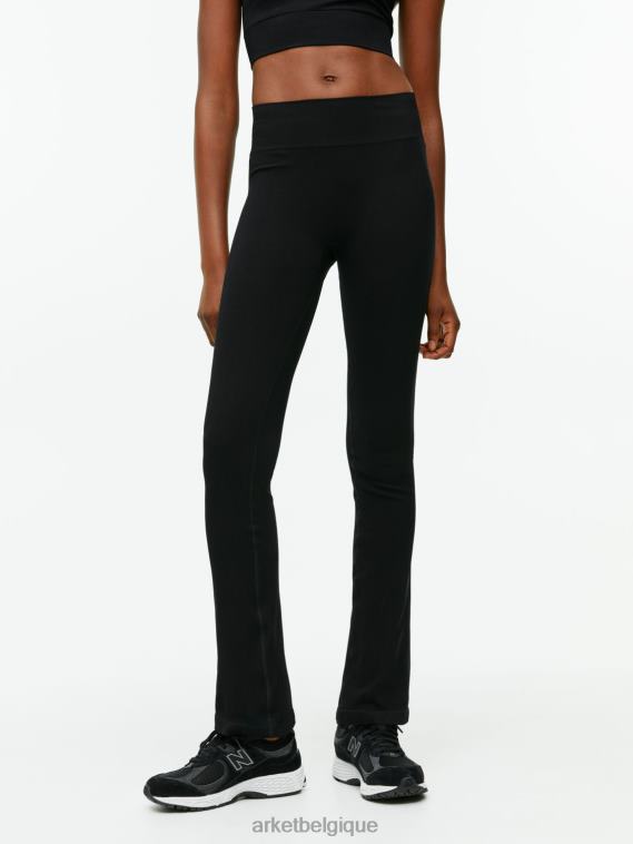 ARKET legging évasé côtelé sans couture femmes noir T46DR506 vêtements
