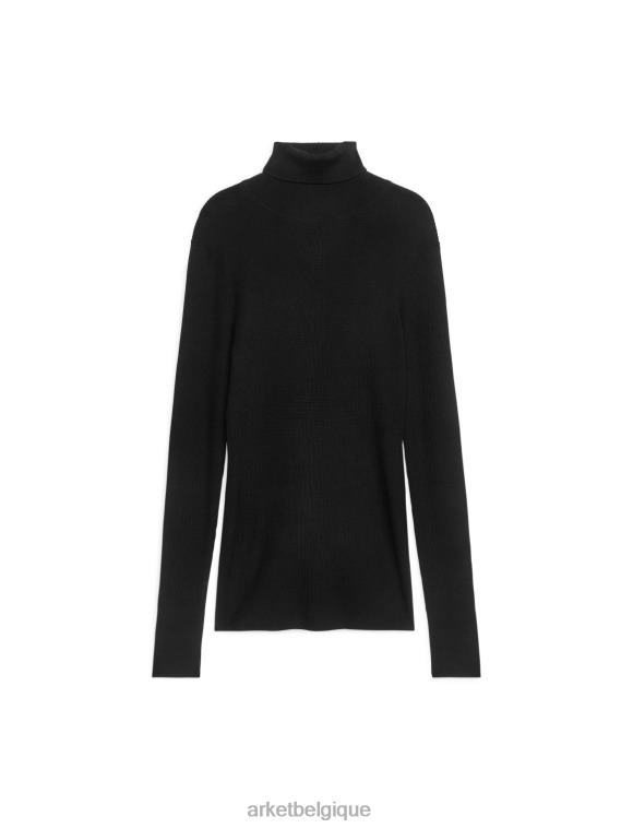 ARKET col roulé en laine mérinos femmes noir T46DR381 vêtements