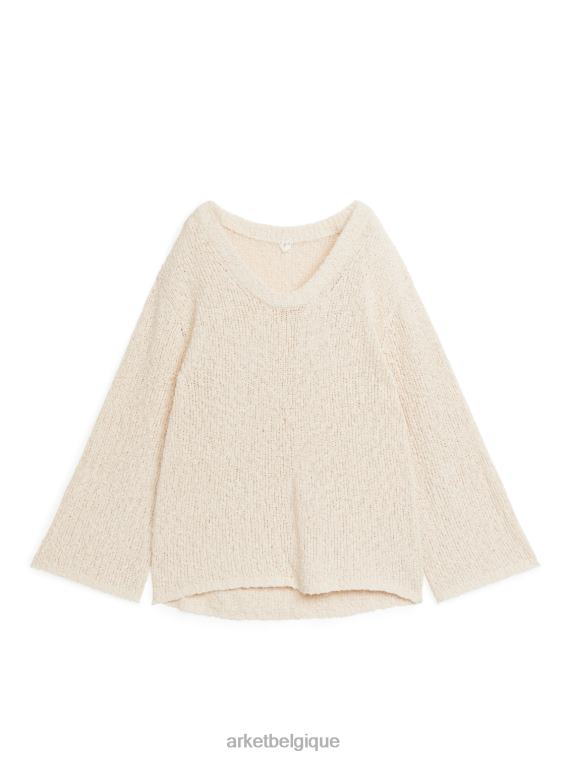 ARKET pull bouclé femmes blanc cassé T46DR407 vêtements