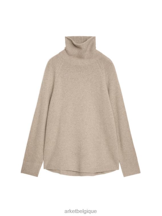 ARKET pull à col roulé en cachemire à manches raglan femmes beige T46DR447 vêtements