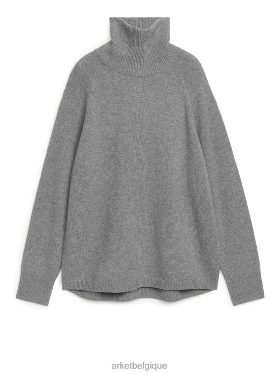 ARKET pull à col roulé en cachemire à manches raglan femmes gris T46DR444 vêtements