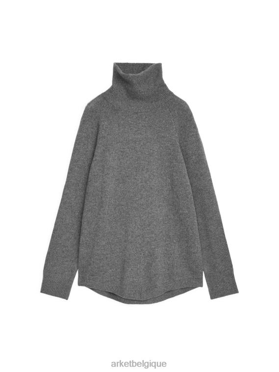 ARKET pull à col roulé en cachemire à manches raglan femmes gris T46DR445 vêtements