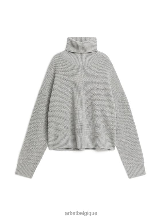 ARKET pull col roulé en laine et cachemire femmes gris T46DR428 vêtements