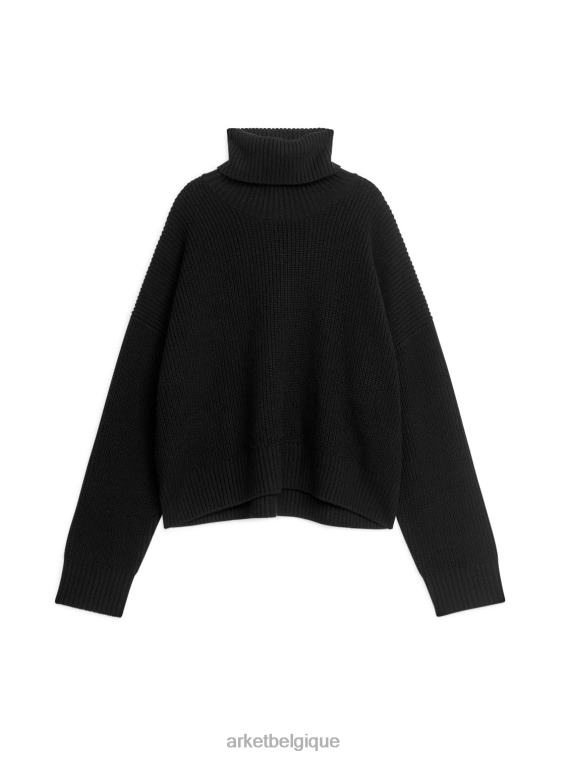 ARKET pull col roulé en laine et cachemire femmes noir T46DR425 vêtements